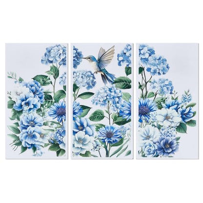 OLYCRAFT 3pcs/Set Blue Flowers Rub on Transfers for Furniture and Crafts 6x12 inch Hydrangea Hummingbird Furniture Decals Chrysanthemums Transfer Stickers Rub on Decals for Wood Home Decor - style: Blue Flower