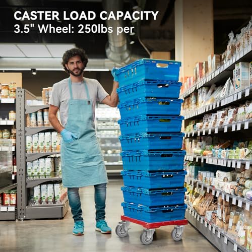 3.5'' Caster Wheels, Non-Marking Rubber Wheels for Cart Furniture, Set of 4 Industrial Wheel with 1000lbs Capacity (4 Wheel) - style: 3.5 inch Wheel