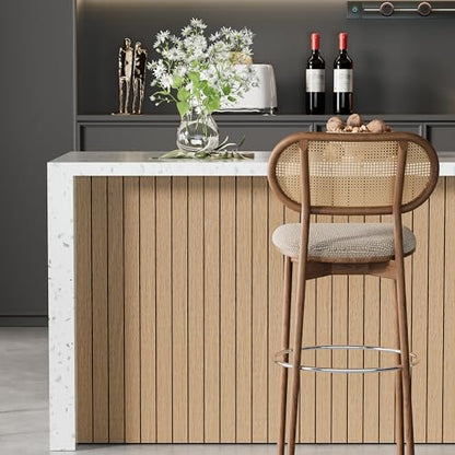 Arthome Peel and Stick Slat Wall Panels 15.7"x360",Self-Adhesive PVC Wood Grain Wallpaper Panel,3D Thick Faux Soundproof Backsplash Accent Wall Tile for Walls & Furniture (Oak- Coverage 39.2 Sq.ft) - color: Oak, size: 15.7" x 360"