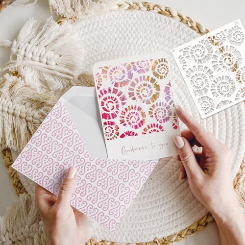 30pcs Texture Stencils for Crafts Reusable Mixed Media Geometric Stencil
