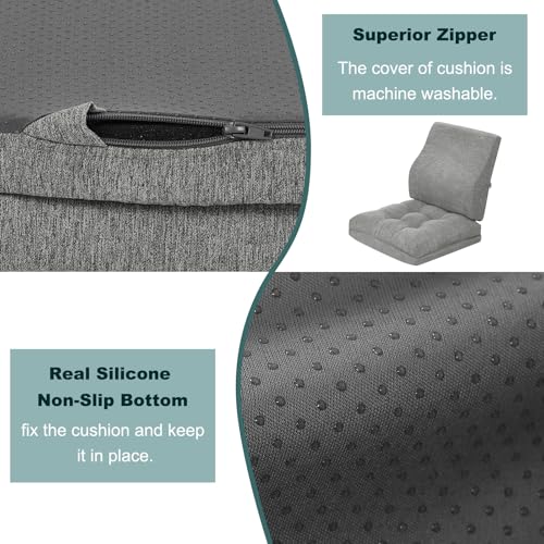 baibu Memory Foam Recliner Cushion with Lumbar Pillow, 18 x 16 x 4 in, Grey - color: Grey, size: 18x16x4 Inch (Pack of 1)