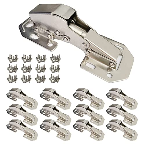 12-Pack Soft Close Hidden Hinges for Cabinet Doors, Slow Close Frameless Cabinet Hinges Concealed Surface Mount Hinges - size: 12 Pack