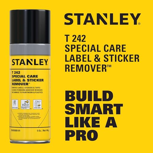 STANLEY T242 Label & Sticker Remover - Automotive-Grade Adhesive Cleaner - Safely Removes Adhesive Residue on Auto Surfaces - 5 oz - 2 Pack