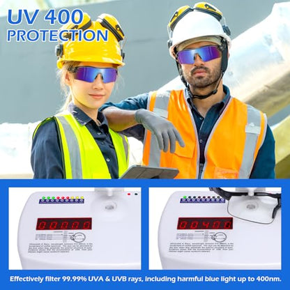 OXG 6 Pack Safety Glasses, Scratch Resistant Wraparound Lenses ANSI Z87.1 Protective Eyewear for Unisex - color: Tinted