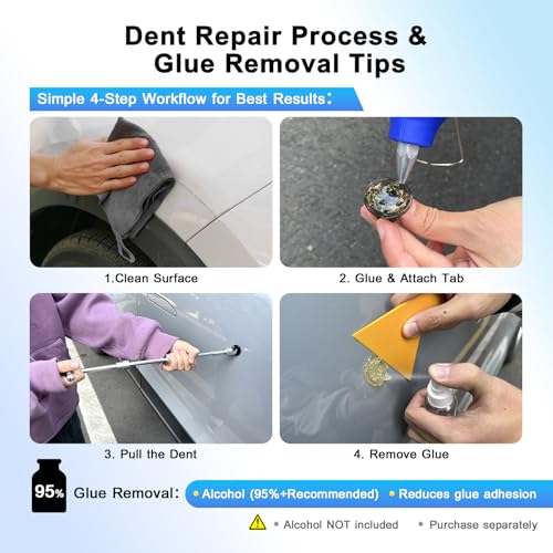 VEXTRO Paintless Dent Repair Kit, Car Dent Puller Kit for Auto Door Dents - size: PDR Kit-1
