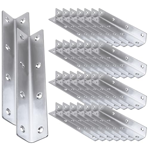 30PCS L Brackets 5.5X1X1IN 304 Stainless Steel Corner Braces - size: 30PCS-5x1x1