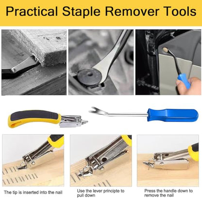 4-PCS Staple Remover - Staple Remover, Staple Lifter, Upholstery Staple Remover Upholstery Staple Remover Carpet Staple Remover & Pliers for Furniture, Floor, Wood, Photo Frames & Zipper Bag