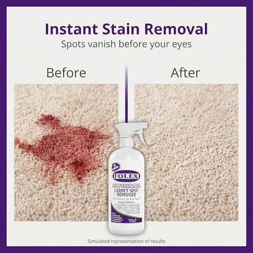 FOLEX Professional Carpet Stain Remover Spray – Stain Remover for Old Stains – Best Remover for Pets – Rug Stain Remover & Upholstery Cleaner – Cleaner Solution for Couches & Car Interiors – 34 oz