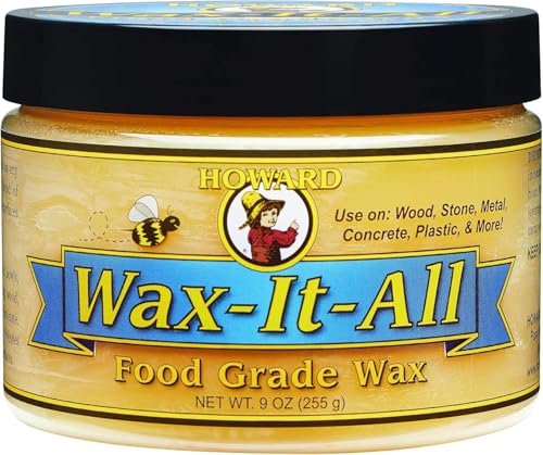 HOWARD WAX-IT-All - Protective Food-Grade Wax, Beeswax Wood Polish: Beautifies and Extends the Finish of Surfaces, Food Grade Beeswax Ideal for Wood, Stone, Metal, Cement, Paint, Plastics, 9 Fl oz - size: 9 Ounce (Pack of 1)