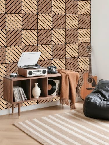 WoveN SounD Acoustic Wall Panels, Natural Oak, 16 Pack, 12x12 in - color: Twill Pattern, Natural Oak, 16 Pack