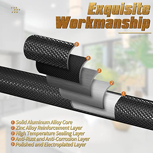 6" Length Knurled Cabinet Pulls 25 Pack - 5" Hole to Hole, Black & Gold - color: Black, size: 128mm | 5 inch C/C