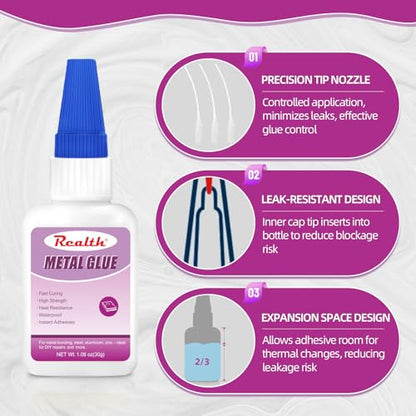 Super Glue for Metal 30g 2 Pack Clear Fast Drying - size: 60g, style: Metal Glue