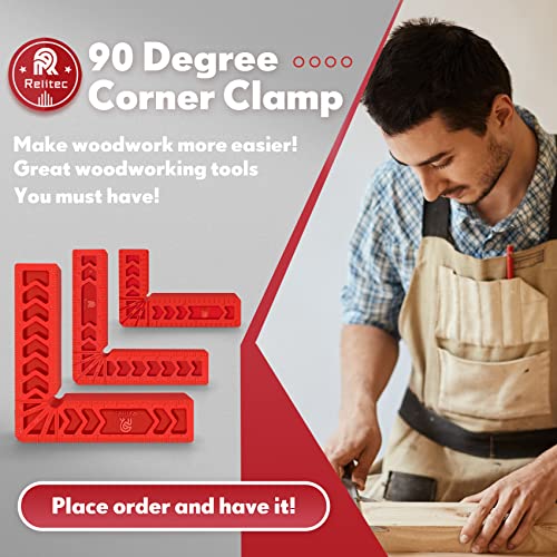 90 Degree Positioning Squares, Clamping Square, Right Angle Clamp Corner Clamp Woodworking Tools for Wood Cabinets, Carpenter Tool for Photo Frames Box Drawer, Set of 12（3" 4" 6") - style: 4PCS 3'' + 4PCS 4'' + 4PCS 6''