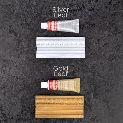 Amaco Rub and Buff Silver & Gold Leaf 2pc 0.5oz/15ml Wax, Microfiber Cloth - color: 2-Piece Set