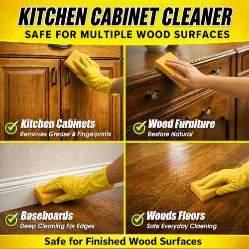 Kitchen Cabinet Cleaner, Wood Cabinet Degreaser & Furniture Cleaner, 2 Pack