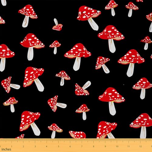 Feelyou Mushroom Fabric by The Yard Soft 1 Yards - color: Multi 08, size: 1 Yard