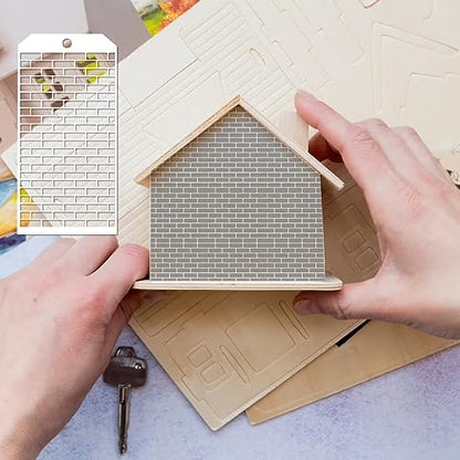 8 Pieces Stencils for Crafts, Leopard Brick Dot Layering Stencils - style: 8 Layering