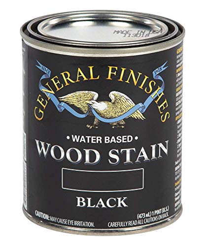 General Finishes Water Based Wood Stain, 1 Pint, Black - color: Black, size: 1 Pint