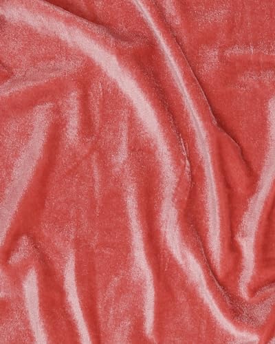 HOTGODEN Pink Stretch Velvet Fabric by The Yard: 63" Wide 2 Yards 95% Polyester 5% Spandex Velvet Fabric for DIY Sewing, Upholstery, Apparel, Costume, Craft - color: Pink, size: 2 Yard