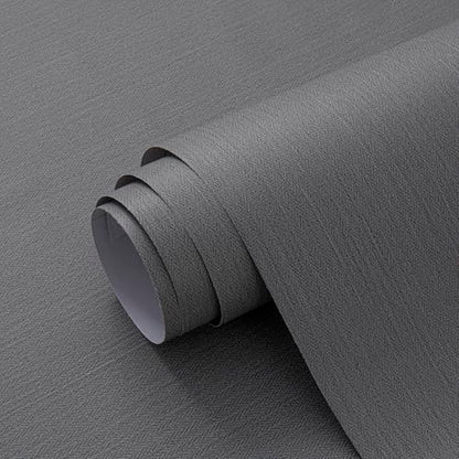 Haimin Fabric Wallpaper 24" x 393" Peel and Stick Textured Contact Paper - color: Gray