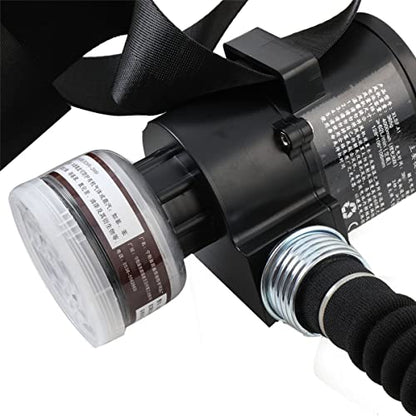 Full Face Respirator, Protective Mask with Air Pump for Gases Dust Chemicals Paint， Powered Respirator, 110ma-300ma 62 L/min 74 L/min Air Supply Flow