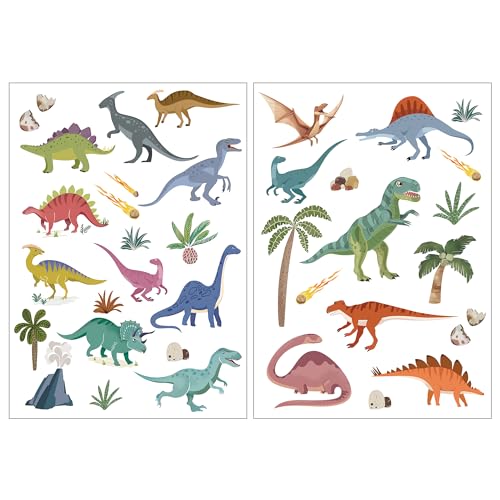 Joeyan Rub On Transfers for Crafts and Furniture, 2 Sheets Large Dinosaur Rub on Stickers DIY Animal Transfer Decals for Wood Glass Metal Canvas Porcelain Plastic Home Decorations, 11" x16" - style: Dinosaur