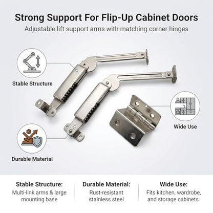 2 Pack Heavy Duty Stainless Steel Soft Close Lid Stay