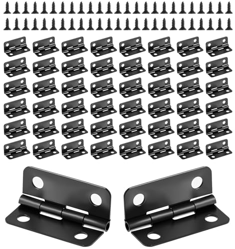 50 Pairs Small Hinges, Cabinet Folding Metal Small Hinges for Wooden Box