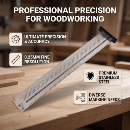 Ultra Precision Marking T-Rule Hole Ruler Stainless Scribing Mark Carpenter Line Carpenter Measuring Tool(16 inches) - size: 16 inches