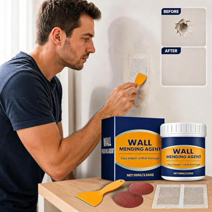 Drywall Repair Kit, Drywall Hole Patch Repair Kit, Wall Spackle Paste 3.53OZ to Fix Wall Surface Holes and Creak Damage with White Wall Repair Putty, Scraper, Sanding Pad Fill Quick and Easy Solution