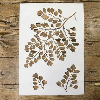 TIAMECH A4 Reusable Maidenhair Fern Leaf Stencil for Painting - color: Maidenhair Fern Leaf