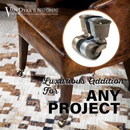 Van Dyke's Restorers Vintage Classic Solid Brass Square Cup Caster Wheel, Bronze, 1 1/4 Inch – Durable Furniture Caster for Chairs, Cabinets & DIY Projects - style: Square 1 1/4 Inch