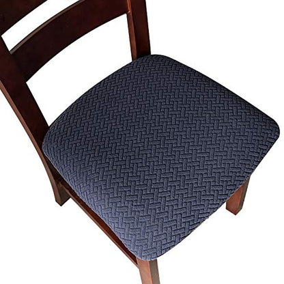 Genina Seat Covers for Dining Room Washable Chair Seat Slipcovers Set of 6 - color: Navy Blue, size: 16-20in Not waterproof