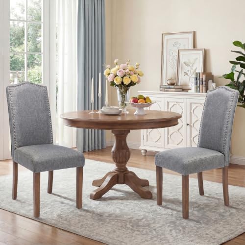 Upholstered Dining Chair Modern Stylish Kitchen Diner Fabric Set of 2 - color: Grey, size: Set of 2
