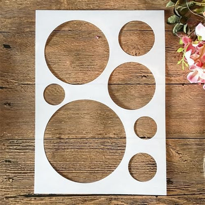 TIAMECH A4 Reusable Round Geometric Stencil - style: Geometry Round