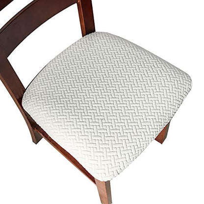Genina Seat Covers for Dining Room Washable Chair Seat Slipcovers Set of 4 - color: White, size: 16-20in Not waterproof