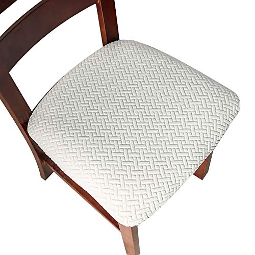 Genina Seat Covers for Dining Room Washable Chair Seat Slipcovers Set of 4 - color: White, size: 16-20in Not waterproof
