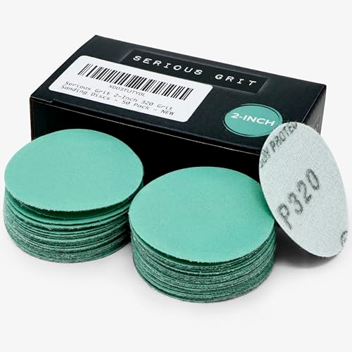 Serious Grit - 2-Inch P320 Grit Hook & Loop Sanding Discs - 50 Pack - style: 320 Grit