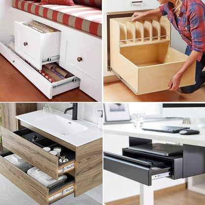 20 inch Soft Close Drawer Slides 6 Pairs Ball Bearing Full Extension Cabinet Drawer Slides 3 fold, Side Mount, 100 LB Capacity Heavy Duty Drawer Slide 20" - size: 20inch(500mm), style: Sliver-6