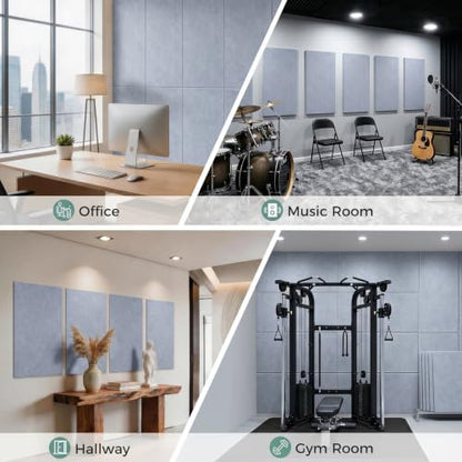 TO-TH Acoustic Panels Thickened Noise Reducing Wall Panel 4 Pack,Light Gray - color: Light Gray, size: 4 Pack