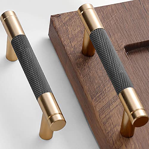 12 Pack 3 Inch 76 mm Knurled Cabinet Handles Cabinet Pulls Aluminum Handles Knurled Drawer Pulls Gold and Grey Oxidation Finish with Diamond Pattern 4" Length (3" Hole Center) - color: Gold Grey, size: 3 Inch