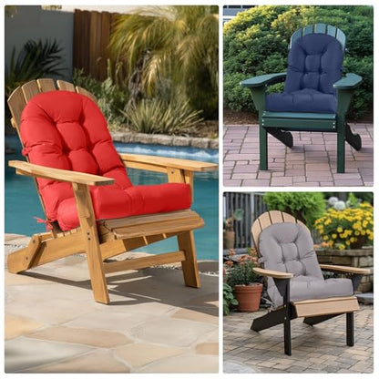 Adirondack Chair Cushion Waterproof Outdoor Rocking Chair Pads - color: Red