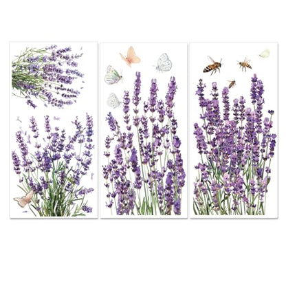 PLIGREAT 3 Sheets Lavender Rub on Transfers for Crafts and Furniture, Rub on Decals Flower Furniture Transfer Stickers for DIY Fridge Door Table Decoration Home Decor Transfer Paper - style: Purple Lavender