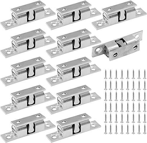 Jiozermi 12Pcs 2"/50mm Double Ball Tension Roller Catch Latch - color: Silver, size: 2"/ 50mm, 12 Pcs