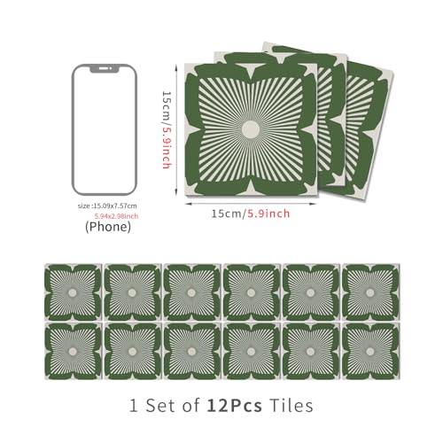 VICCI 12Pcs Peel and Stick Backsplash Stickers, 5.9x5.9 Wall Tile Decals - color: Art-225, size: 5.9x5.9IN*12PCS