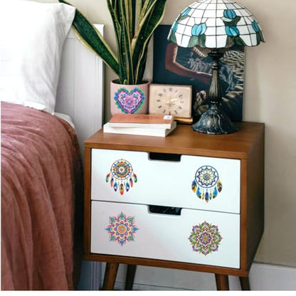 Peacoblue Boho Dreamcatcher Rub On Transfers for Craft, Transfer Sticker - style: Bohemia Mandala Dreamcatcher