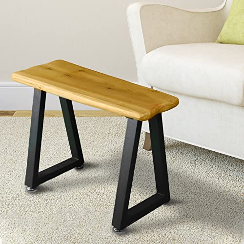 NXN-HOME 19 inch Trapezoid Metal Legs, Coffee Table Legs, Bench Metal Legs, Set of 2 Mid Century Home DIY Projects Black Furniture Legs(19.5”H x 12.8”W) - size: 19 inches-Trapezoid