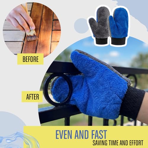 Paint Mitt Stain Gloves Reusable Microfiber - color: Gray,blue