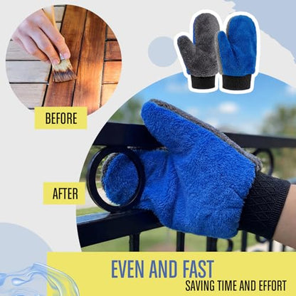 Paint Mitt Stain Gloves Reusable Microfiber - color: Gray,blue