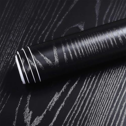 Livelynine Black Wood Contact Paper Kitchen Cabinet Vinyl Wrap Waterproof Contact Paper Wood Black Wall Paper Roll Adhesive Kitchen Countertop Wallpaper Peel and Stick Cabinet Covering 15.8"x78.8" - size: 15.8" x 78.8"